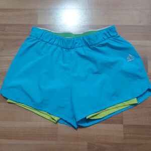 Adidas Blue and Green Running Shorts Size Medium (M)